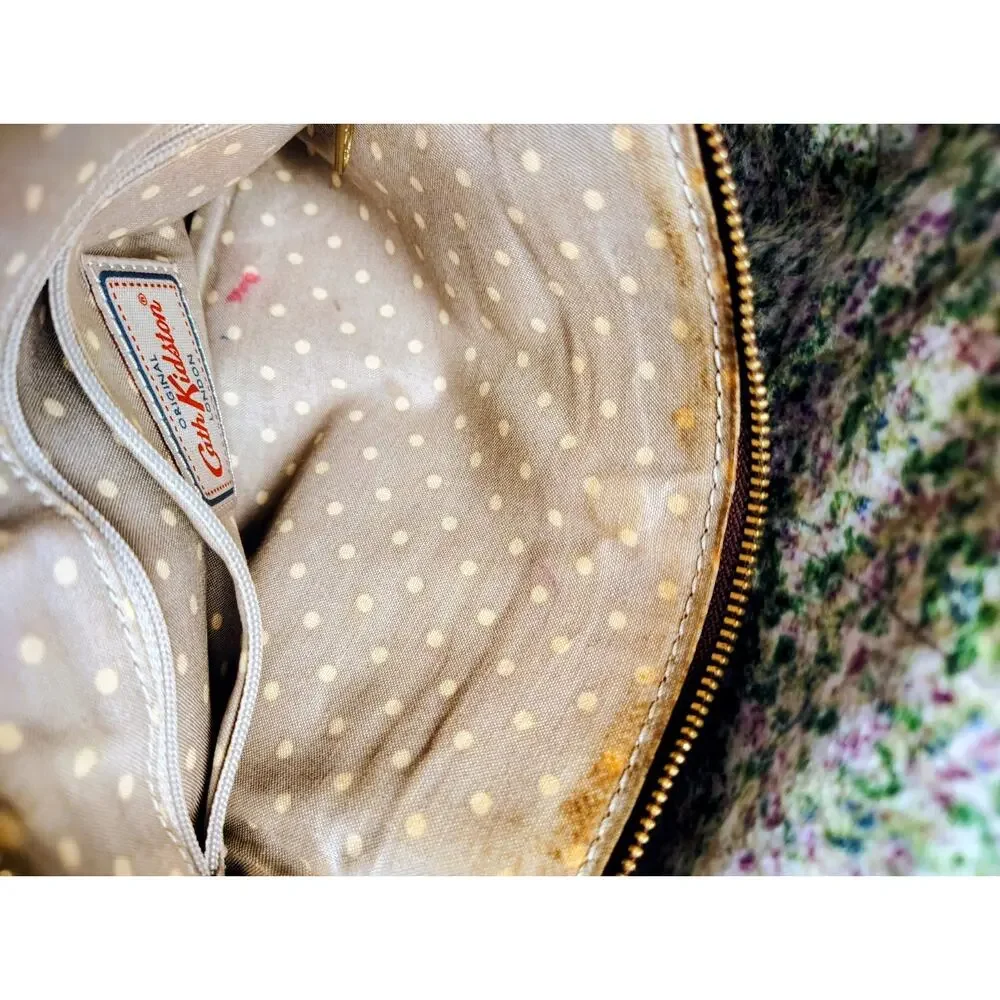 Vintage Cath Kidston Britain Leather Floral Print Shoulder Crossbody Bag